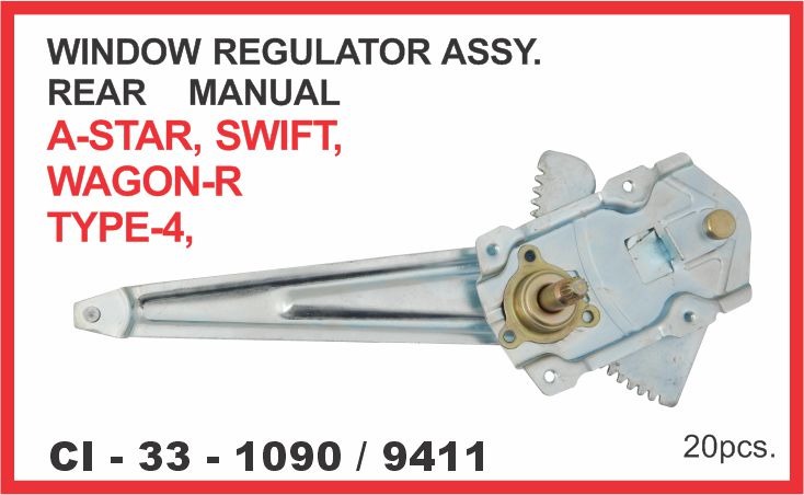 WINDOW REGULATOR ASSY REAR MANUAL  A-STAR, SWIFT, WAGON-R TYPE-4 SUITABLE FOR CELERIO CI-9411