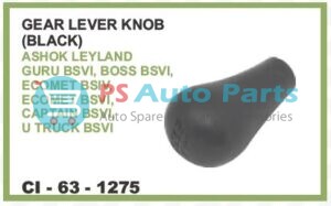 GEAR LEVER KNOB (BLACK) ASHOK LEYLAND GURU BS6, BOSS BS6, ECOMET BSIV, ECOMET BS6, CAPTAIN BS6, U TR