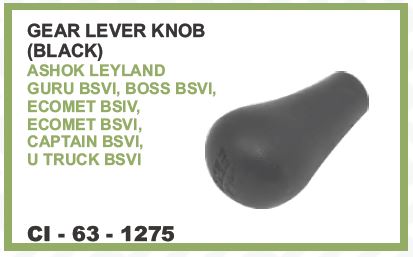 GEAR LEVER KNOB (BLACK) ASHOK LEYLAND GURU BS6, BOSS BS6, ECOMET BSIV, ECOMET BS6, CAPTAIN BS6, U TR