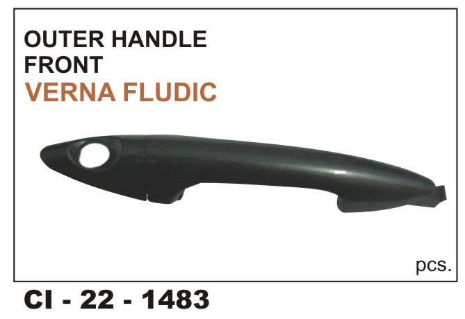 OUTER HANDLE VERNA FLUDIC BLACK FRONT