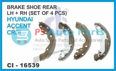 BRAKE SHOE REAR HYUNDAI ACCENT CRDI LH/RH ( SET OF 4 PCS)