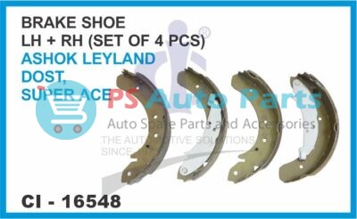 BRAKE SHOE LH/RH  (SET OF 4 PCS) ASHOK LEYLAND DOST, SUPER ACE