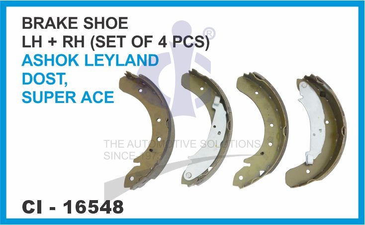 BRAKE SHOE LH/RH  (SET OF 4 PCS) ASHOK LEYLAND DOST, SUPER ACE