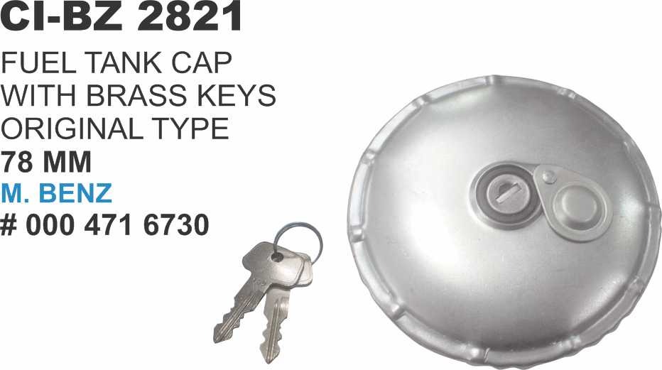 FUEL TANK CAP WITH BRASS KEYS ORIGINAL TYPE  78MM