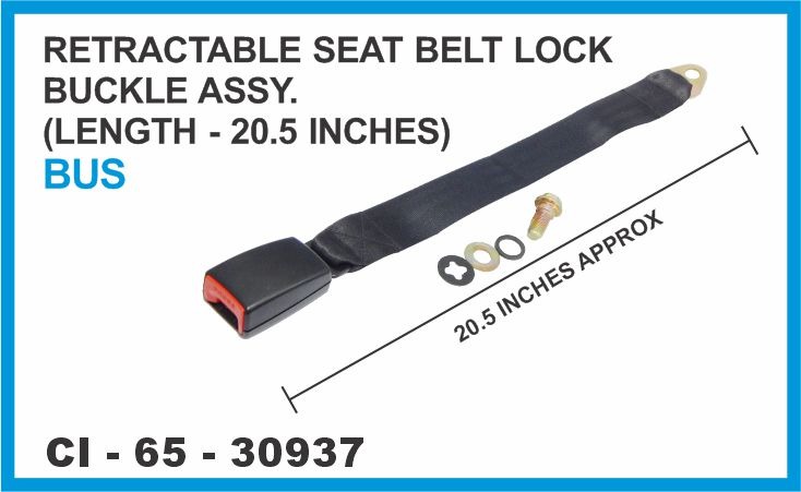 RETRACTABLE SEAT BELT LOCK BUCKLE ASSY  (LENGTH-20.5 INCHES) BUS
