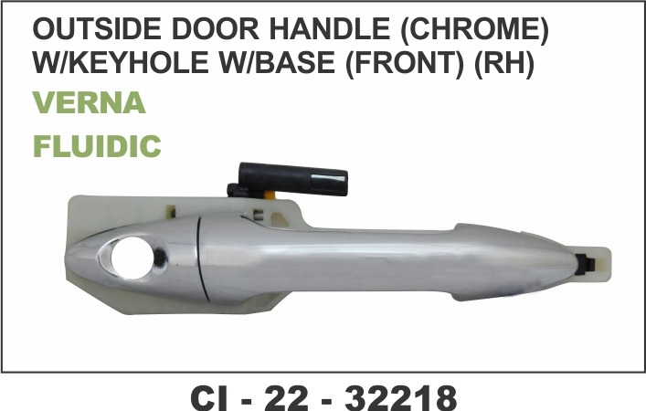OUTER HANDLE VERNA FLUIDIC W/BASE CHROME FRONT
