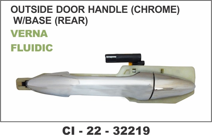 OUTER HANDLE VERNA FLUIDIC W/BASE CHROME REAR