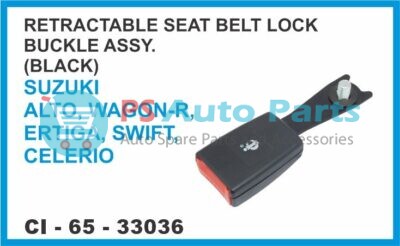 RETRACTABLE SEAT BELT LOCK BUCKLE ASSY (BLACK) SUZUKI ,ALTO,WAGON-R,ERTIGA,SWIFT,CELERIO