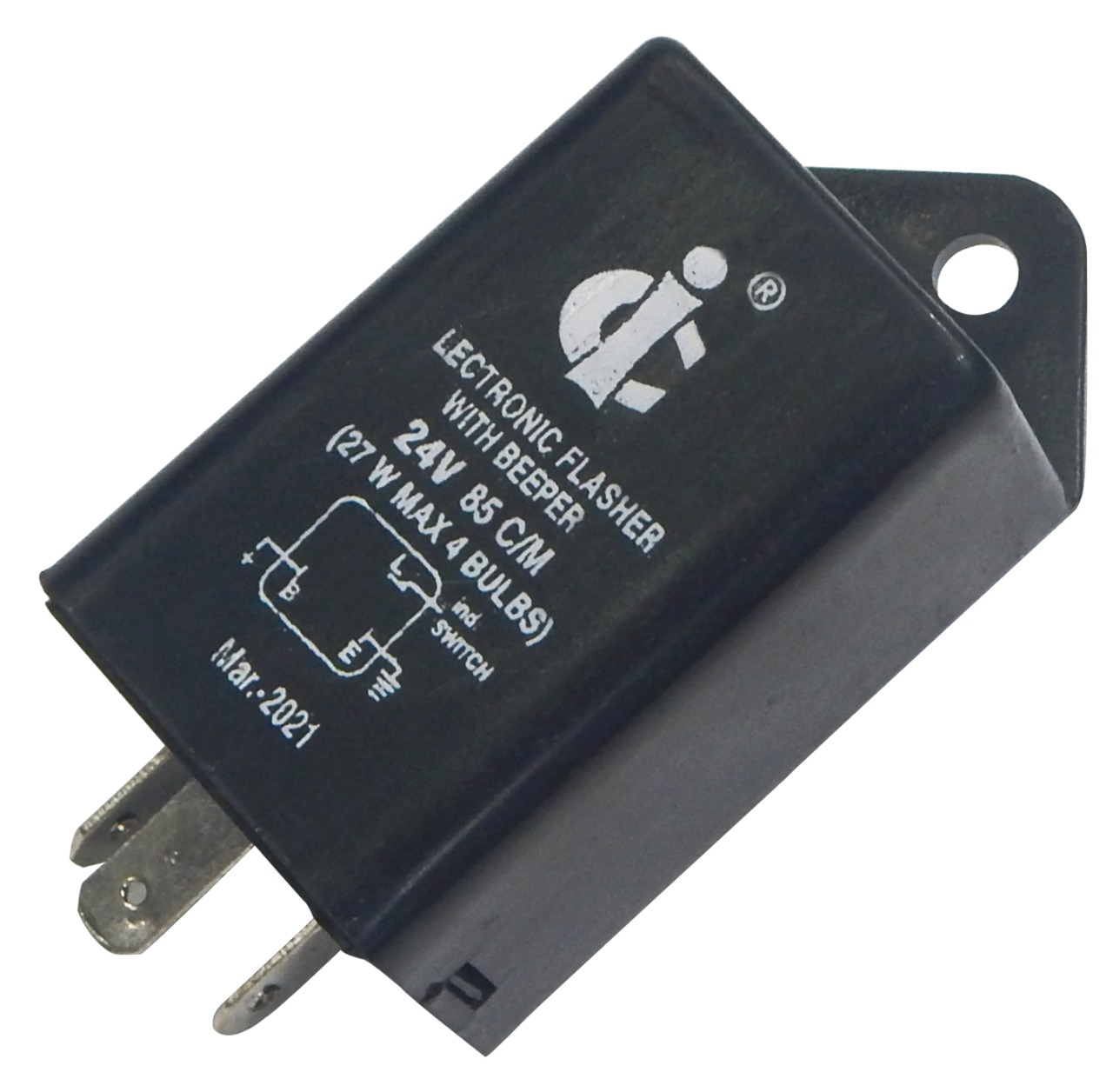 ELECTRONIC FLASHER WITH/ BUZZER 3 PIN 24V  UNIVERSAL