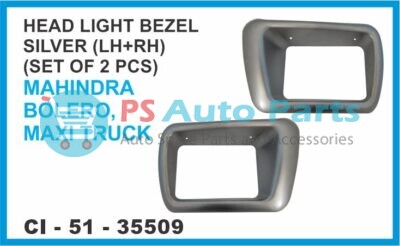 35509.jpeg HEAD LIGHT BEZEL SILVER ( LH+RH) SET OF 2 PCS MAHINDRA BOLERO MAXI TRUCK SUITABLE FOR TYPE1 & TYPE