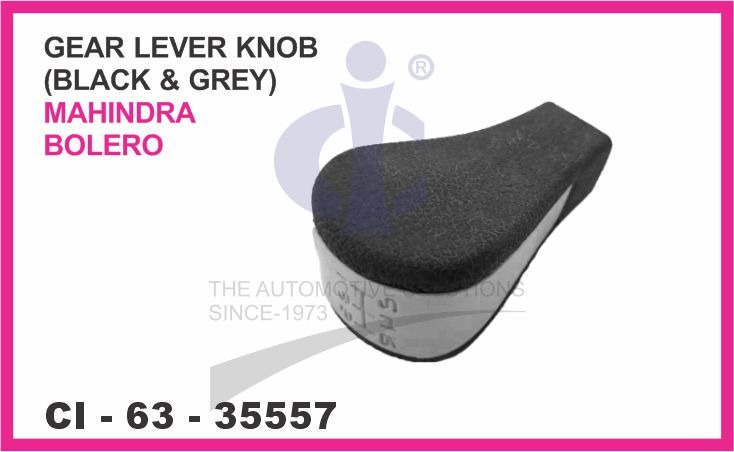 35557.jpeg GEAR LEVER KNOB ( BLAK & GREY) MAHINDRA BOLERO