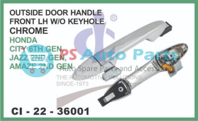 OUTSIDE DOOR HANDLE FRONT LH W/O KEYHOLE HONDA CITY 6TH GEN, JAZZ 2ND GEN, AMAZE 2ND GEN