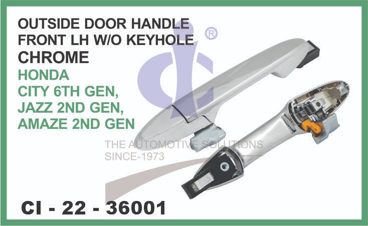 OUTSIDE DOOR HANDLE FRONT LH W/O KEYHOLE HONDA CITY 6TH GEN, JAZZ 2ND GEN, AMAZE 2ND GEN