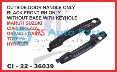 OUTSIDE DOOR HANDLE ONLY WITHOUT BASE BLACK FRONT RH ONLY WITH KEYHOLE MARUTI SUZUKI CIAZ SUITABLE F