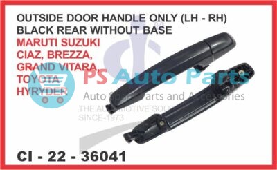 OUTSIDE DOOR HANDLE ONLY WITHOUT BASE BLACK REAR LH - RH  MARUTI SUZUKI CIAZ SUITABLE FOR TOYOTA HYR