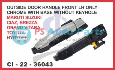 OUTSIDE DOOR HANDLE WITH BASE CHROME FRONT LH ONLY WITHOUT KEYHOLE MARUTI SUZUKI CIAZ SUITABLE FOR T