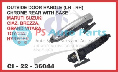 OUTSIDE DOOR HANDLE WITH BASE CHROME REAR LH - RH MARUTI SUZUKI CIAZ SUITABLE FOR TOYOTA HYRYDER /GR