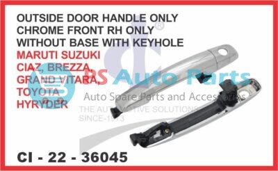 OUTSIDE DOOR HANDLE ONLY WITHOUT BASE CHROME FRONT RH ONLY WITH KEYHOLE MARUTI SUZUKI CIAZ SUITABLE