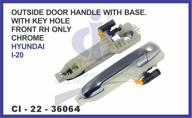 OUTSIDE DOOR HANDLE WITH BASE (CHROME) FRONT RH ONLY HYUNDAI I-20