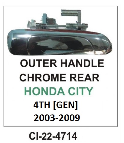 OUTER HANDLE HONDA CITY ZX  4TH GENERATION REAR CHROME