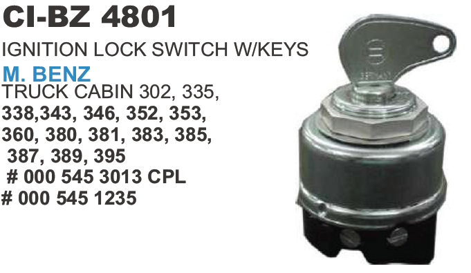 IGNITION LOCK SWITCH WITH KEYS TRUCK CABIN