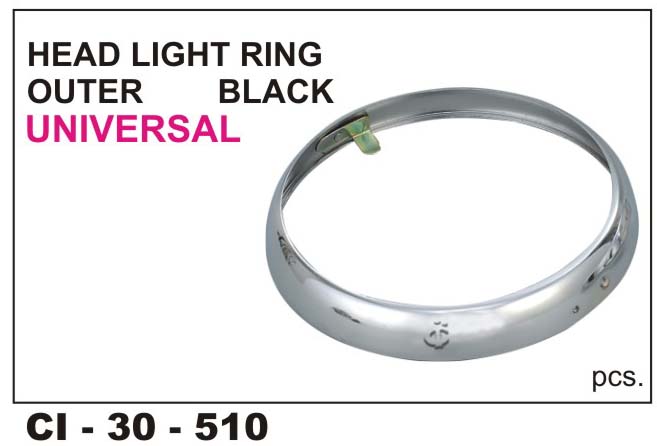 OUTER HEAD LIGHT RING BLACK UNIVERSAL, AMB
