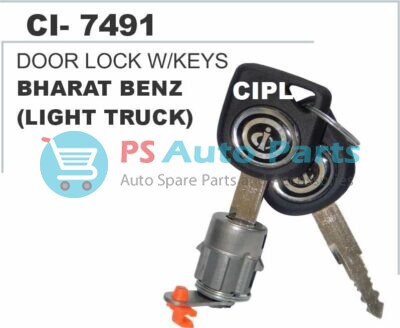 7491.jpg DOOR LOCK W/KEYS BHARAT BENZ (LIGHT TRUCK)