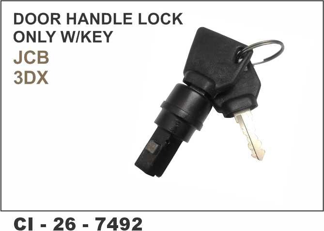 DOOR LOCK BARREL W/KEYS JCB 3DX