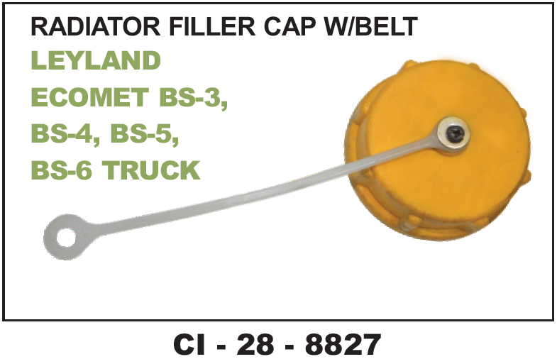 8827.png RADIATOR FILLER CAP W/BELT LEYLAND ECOMET ( BS3, BS5,BS6 TRUCK )