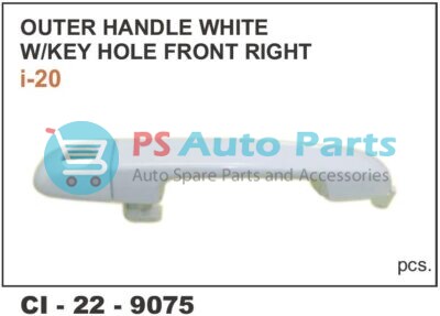 OUTER HANLDE I-20 WHITE W/KEY HOLE FRONT RIGHT