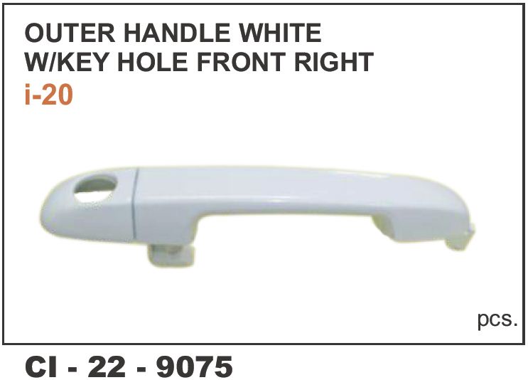 OUTER HANLDE I-20 WHITE W/KEY HOLE FRONT RIGHT