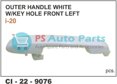 OUTER HANDLE I-20 WHITE  W/O KEY HOLE FRONT LEFT