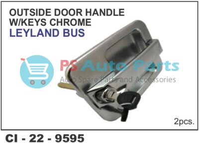 OUTER HANDLE W/KEYS  CHROME LEYLAND BUS