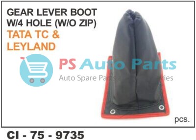 GEAR LEVER BOOT W-4 HOLE W/O ZIP TATA, LEYLAND