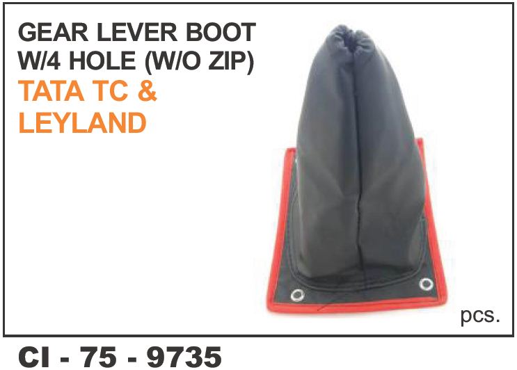 9735.jpg GEAR LEVER BOOT W-4 HOLE W/O ZIP TATA, LEYLAND