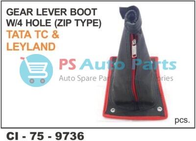 GEAR LEVER BOOT W/4 HOLE ZIP TYPE TATA TC, LEYLAND