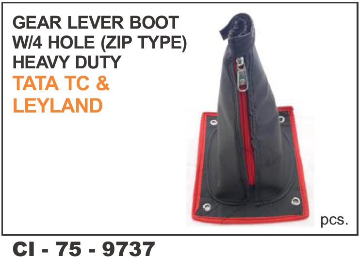 GEAR LEVER BOOT 4/HOLE ZIP TYP HVY DTY TATA,LEYLAND