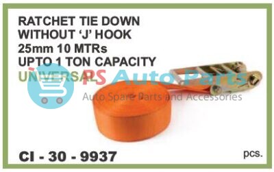9937.jpeg RATCHET TIE DOWN WITHOUT J HOOK 25MM 10MTR UPTO 1 TON CAPACITY UNIVERSAL