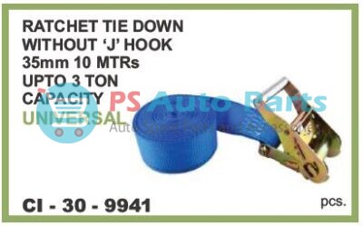 9941.jpeg RATCHET TIE DOWN WITHOUT J HOOK 35MM 10MTR UPTO 3 TON CAPACITY UNIVERSAL