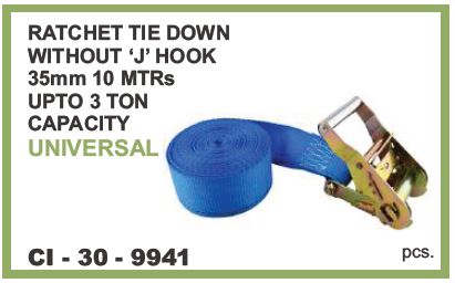 9941.jpeg RATCHET TIE DOWN WITHOUT J HOOK 35MM 10MTR UPTO 3 TON CAPACITY UNIVERSAL