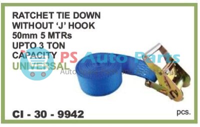 9942.jpeg RATCHET TIE DOWN WITHOUT J HOOK 50MM 5MTR UPTO 3 TON CAPACITY UNIVERSAL