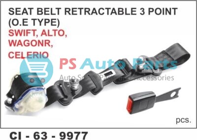 9977.jpg RETRACTABLE SEAT BELT 3 POINTS FOR ALTO, WAGON-R, SWIFT,CELERIO (OE TYPE)