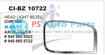 HEAD LIGHT BEZEL CHROME M.BENZ R AXOR TRUCK
