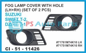 "FOG LAMP COVER WITH HOLE ( LH+RH ) SET OF 2 PCS SUZUKI, SWIFT T-2, DZIRE T-1"