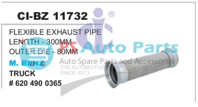 FLEXIBLE EXHAUST PIPE LENGTH-300MM OUTER DIE-80MM MBENZ TRUCK