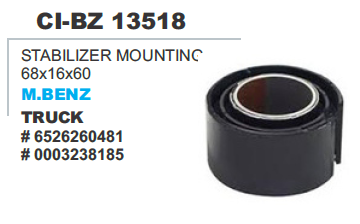 STABILIZER MOUNTING 68X16X60 M.BENZ TRUCK