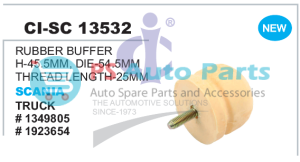 "RUBBER BUFFER H-45.5MM, DIE-54.5MM THREAD LENGTH-25MM SCANIA TRUCK"