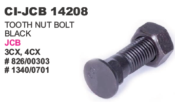 "TOOTH NUT BOLT BLACK J C B 3CX,4CX"