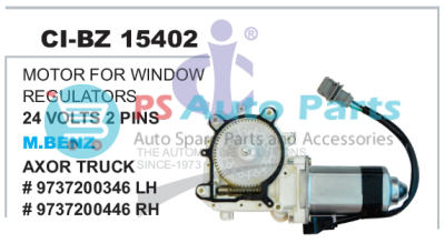 15402.png "MOTOR FOR WINDOW REGULATOR 4HOLE, 8GEARS,2PINS M BENZ, AXOR TRUCK"