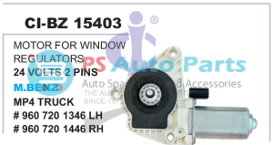 "MOTOR FOR WINDOW REGULATOR 24VOLTS, 2PINS MP4 TRUCK"